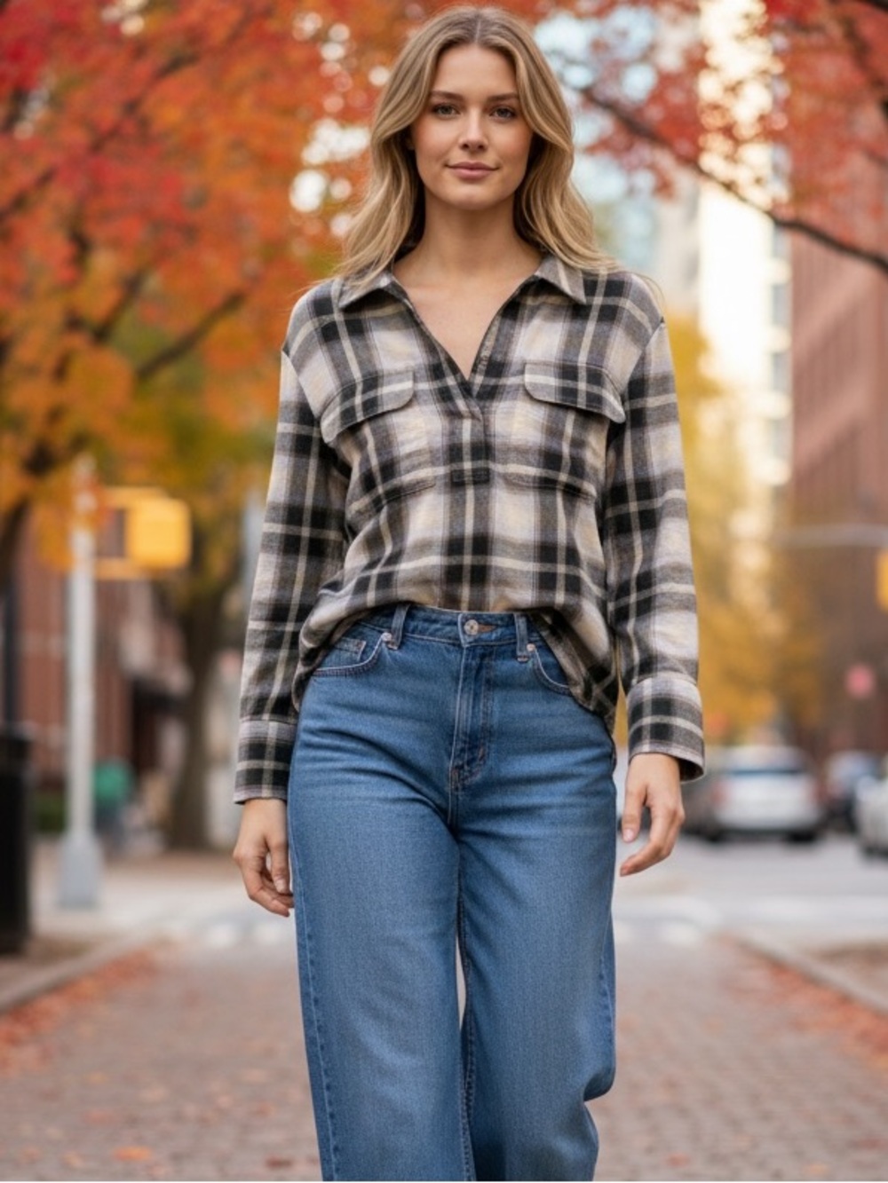 MADEWELL SUPER SOFT FLANNEL BUTTON-FRONT SHIRT SIZE SMALL OVERSIZED GRUNGE Y2K